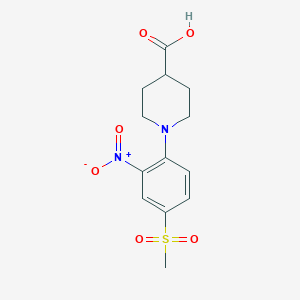 molecular formula C13H16N2O6S B1328647 1-[4-(甲磺酰基)-2-硝基苯基]哌啶-4-甲酸 CAS No. 942474-70-6