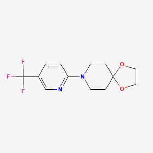 molecular formula C13H15F3N2O2 B1328648 8-[5-(三氟甲基)吡啶-2-基]-1,4-二氧杂-8-氮杂螺[4.5]癸烷 CAS No. 942474-71-7