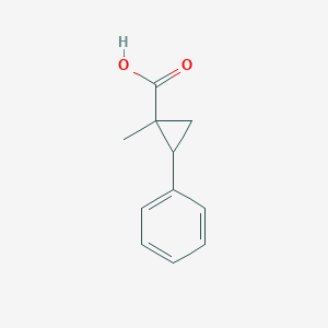 molecular formula C11H12O2 B13286489 1-Methyl-2-phenylcyclopropanecarboxylic acid 