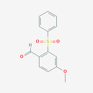 molecular formula C14H12O4S B1328649 2-(Phenylsulphonyl)-4-methoxybenzaldehyde CAS No. 942474-72-8