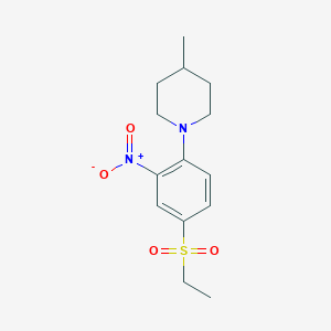 molecular formula C14H20N2O4S B1328651 1-[4-(Ethylsulfonyl)-2-nitrophenyl]-4-methylpiperidine CAS No. 942474-76-2