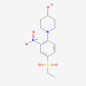 molecular formula C13H18N2O5S B1328652 1-[4-(乙磺酰基)-2-硝基苯基]哌啶-4-醇 CAS No. 942474-78-4