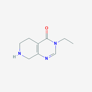 molecular formula C9H13N3O B13286526 3-ethyl-3H,4H,5H,6H,7H,8H-pyrido[3,4-d]pyrimidin-4-one 