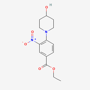 molecular formula C14H18N2O5 B1328654 Ethyl 4-(4-hydroxypiperidin-1-yl)-3-nitrobenzoate CAS No. 942474-80-8
