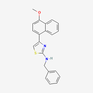 molecular formula C21H18N2OS B13286542 N-benzyl-4-(4-methoxynaphthalen-1-yl)-1,3-thiazol-2-amine 