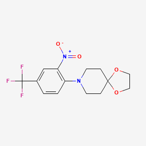molecular formula C14H15F3N2O4 B1328655 8-(2-Nitro-4-(trifluoromethyl)phenyl)-1,4-dioxa-8-azaspiro[4.5]decane CAS No. 942474-81-9