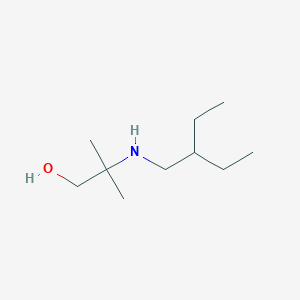 molecular formula C10H23NO B13286558 2-[(2-Ethylbutyl)amino]-2-methylpropan-1-ol 