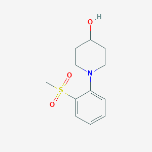 molecular formula C12H17NO3S B1328656 1-[2-(Methylsulfonyl)phenyl]piperidin-4-ol CAS No. 942474-84-2