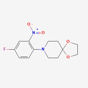 molecular formula C13H15FN2O4 B1328658 8-(4-Fluoro-2-nitrophenyl)-1,4-dioxa-8-azaspiro[4.5]decane CAS No. 914637-75-5