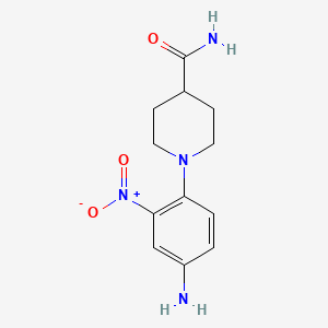 molecular formula C12H16N4O3 B1328660 1-(4-Amino-2-nitrophenyl)piperidine-4-carboxamide CAS No. 942474-90-0