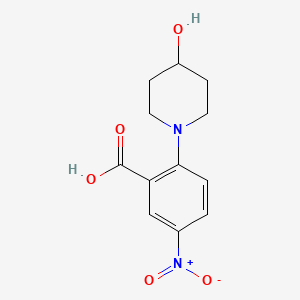 molecular formula C12H14N2O5 B1328661 2-(4-Hydroxypiperidin-1-yl)-5-nitrobenzoic acid CAS No. 942474-93-3