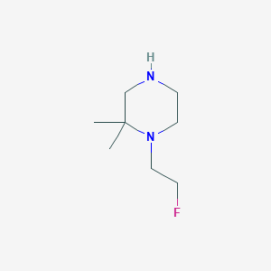 molecular formula C8H17FN2 B13286612 1-(2-Fluoroethyl)-2,2-dimethylpiperazine 