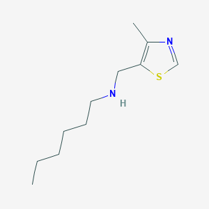 molecular formula C11H20N2S B13286615 Hexyl[(4-methyl-1,3-thiazol-5-yl)methyl]amine 