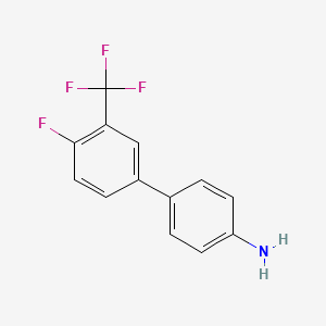 molecular formula C13H9F4N B1328662 4'-Fluoro-3'-(trifluoromethyl)-[1,1'-biphenyl]-4-amine CAS No. 942474-96-6