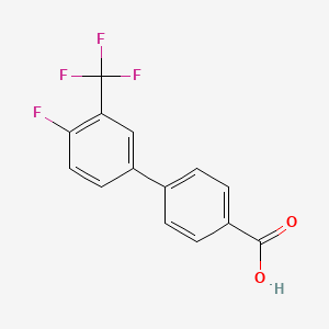 molecular formula C14H8F4O2 B1328664 4'-Fluoro-3'-(trifluoromethyl)-[1,1'-biphenyl]-4-carboxylic acid CAS No. 942475-07-2