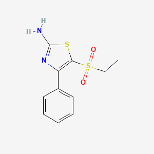 molecular formula C11H12N2O2S2 B1328665 2-Amino-5-ethylsulfonyl-4-phenyl-1,3-thiazole CAS No. 1000018-52-9