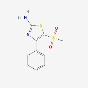 molecular formula C10H10N2O2S2 B1328666 2-Amino-5-methylsulfonyl-4-phenyl-1,3-thiazole CAS No. 1000018-51-8