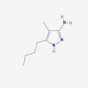 molecular formula C8H15N3 B13286670 3-Butyl-4-methyl-1H-pyrazol-5-amine 