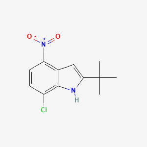 molecular formula C12H13ClN2O2 B1328669 2-叔丁基-7-氯-4-硝基吲哚 CAS No. 1000018-53-0