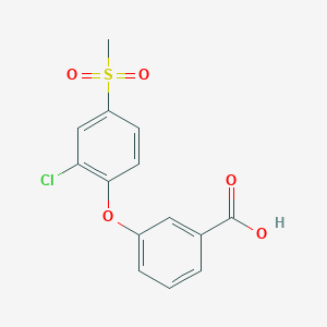 molecular formula C14H11ClO5S B1328670 3-(2-Chloro-4-(methylsulfonyl)phenoxy)benzoic acid CAS No. 1000018-31-4