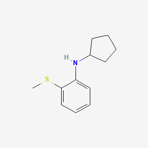 molecular formula C12H17NS B13286706 N-cyclopentyl-2-(methylsulfanyl)aniline 
