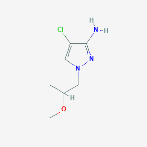molecular formula C7H12ClN3O B13286734 4-chloro-1-(2-methoxypropyl)-1H-pyrazol-3-amine 