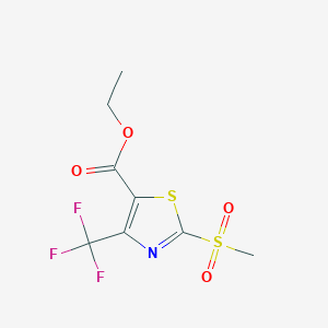 molecular formula C8H8F3NO4S2 B1328676 Ethyl 2-methylsulfonyl-4-trifluoromethyl-1,3-thiazole-5-carboxylate CAS No. 1000339-78-5