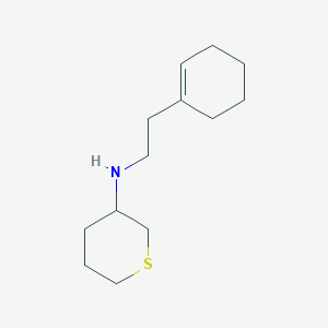 molecular formula C13H23NS B13286763 N-[2-(Cyclohex-1-en-1-yl)ethyl]thian-3-amine 