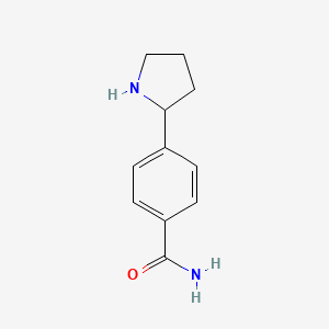 molecular formula C11H14N2O B13286789 4-(Pyrrolidin-2-yl)benzamide 