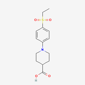 molecular formula C14H19NO4S B1328679 1-[4-(Ethylsulfonyl)phenyl]piperidine-4-carboxylic acid CAS No. 951624-97-8