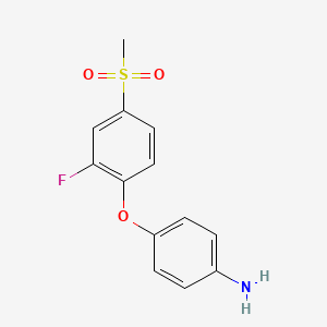 molecular formula C13H12FNO3S B1328681 4-[2-氟-4-(甲基磺酰基)苯氧基]苯胺 CAS No. 1000339-83-2
