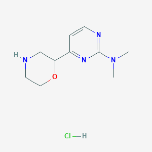 molecular formula C10H17ClN4O B13286811 N,N-Dimethyl-4-(morpholin-2-yl)pyrimidin-2-amine hydrochloride 