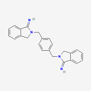 molecular formula C24H22N4 B13286814 2-({4-[(1-imino-2,3-dihydro-1H-isoindol-2-yl)methyl]phenyl}methyl)-2,3-dihydro-1H-isoindol-1-imine 