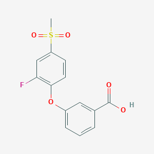 molecular formula C14H11FO5S B1328682 3-[2-Fluoro-4-(methylsulphonyl)phenoxy]benzoic acid CAS No. 1000339-82-1