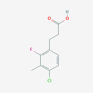 molecular formula C10H10ClFO2 B13286869 3-(4-Chloro-2-fluoro-3-methylphenyl)propanoic acid 