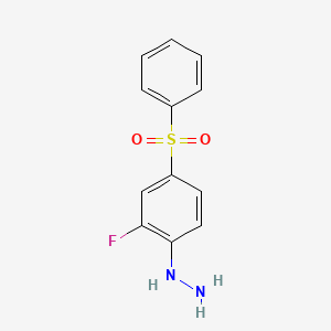 molecular formula C12H11FN2O2S B1328687 2-Fluoro-4-(phenylsulfonyl)phenylhydrazine CAS No. 1000339-96-7
