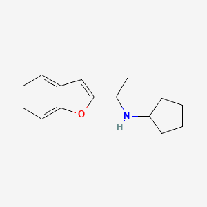 molecular formula C15H19NO B1328692 N-[1-(1-benzofuran-2-yl)ethyl]-N-cyclopentylamine CAS No. 1019580-52-9