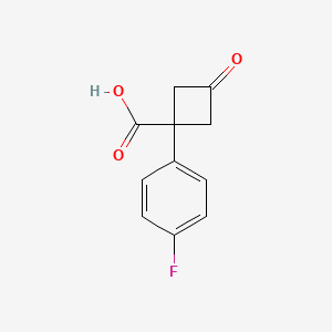 molecular formula C11H9FO3 B13287054 1-(4-Fluorophenyl)-3-oxocyclobutane-1-carboxylic acid 