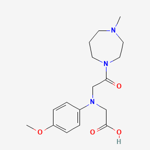 molecular formula C17H25N3O4 B1328724 {(4-Methoxyphenyl)[2-(4-methyl-1,4-diazepan-1-yl)-2-oxoethyl]amino}acetic acid CAS No. 1142205-94-4