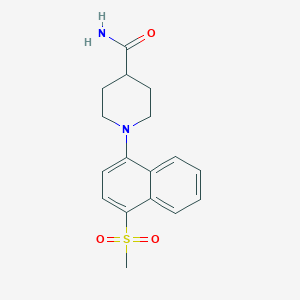 molecular formula C17H20N2O3S B1328731 1-[4-(Methylsulphonyl)naphth-1-yl]piperidine-4-carboxamide CAS No. 1000018-32-5