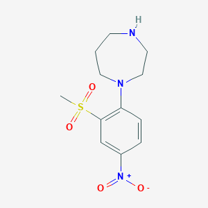 B1328732 1-[2-(Methylsulfonyl)-4-nitrophenyl]homopiperazine CAS No. 951624-89-8