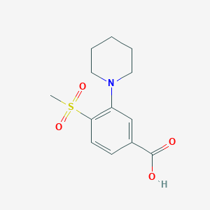 molecular formula C13H17NO4S B1328737 4-Methylsulfonyl-3-(piperidin-1-yl)benzoic acid CAS No. 1000018-47-2