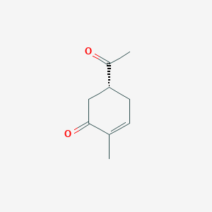 molecular formula C9H12O2 B13287382 (5r)-5-Acetyl-2-methylcyclohex-2-en-1-one 