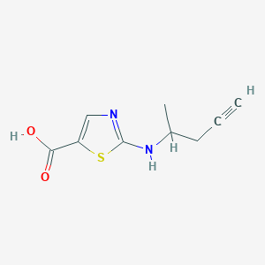 molecular formula C9H10N2O2S B13287395 2-[(Pent-4-yn-2-yl)amino]-1,3-thiazole-5-carboxylic acid 