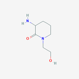 molecular formula C7H14N2O2 B13287410 3-Amino-1-(2-hydroxyethyl)piperidin-2-one 