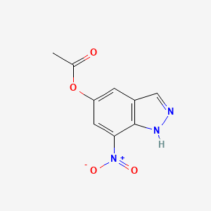 molecular formula C9H7N3O4 B1328753 7-nitro-1H-indazol-5-yl acetate CAS No. 1031927-26-0