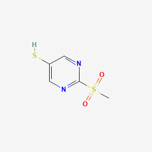 molecular formula C5H6N2O2S2 B13287640 2-Methanesulfonylpyrimidine-5-thiol 