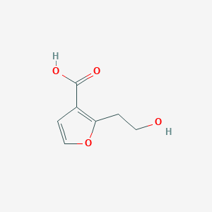 molecular formula C7H8O4 B13287662 2-(2-Hydroxyethyl)furan-3-carboxylic acid 