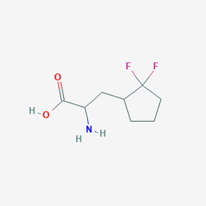 molecular formula C8H13F2NO2 B13287688 2-Amino-3-(2,2-difluorocyclopentyl)propanoic acid 