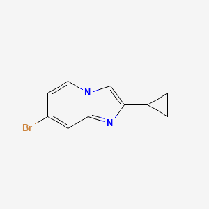 molecular formula C10H9BrN2 B13287938 7-Bromo-2-cyclopropylimidazo[1,2-a]pyridine 